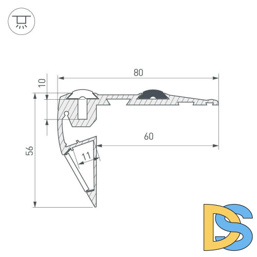 Профиль Arlight STEP-FRONT-2000 ANOD 023866