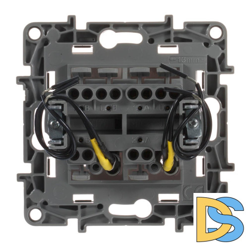 Переключатель двухклавишный Legrand Etika с подсветкой 10A 250V белый 672216