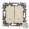Переключатель двухклавишный Legrand Etika с подсветкой 10A 250V белый 672216