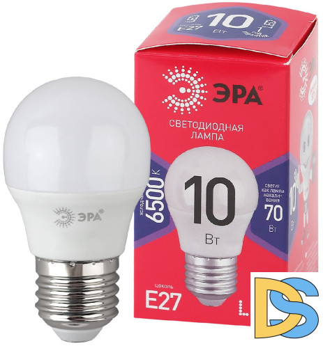 Лампа светодиодная Эра E27 10W 6500K LED P45-10W-865-E27 R Б0045355