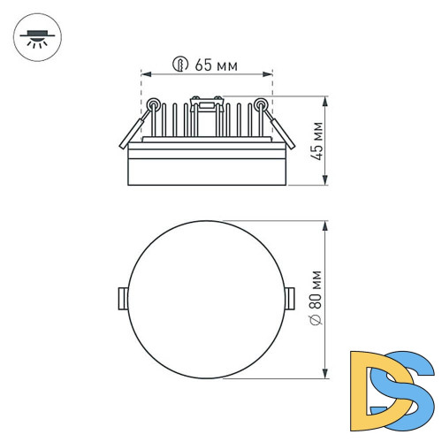 Встраиваемый светильник Arlight LTD-80R-Opal-Roll 5W Warm White 020809