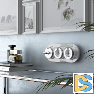 Розетка с заземлением (белый матовый/хром) W5871050