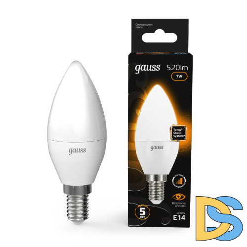 Лампа светодиодная диммируемая Gauss E14 7W 3000K матовая 103101107-S