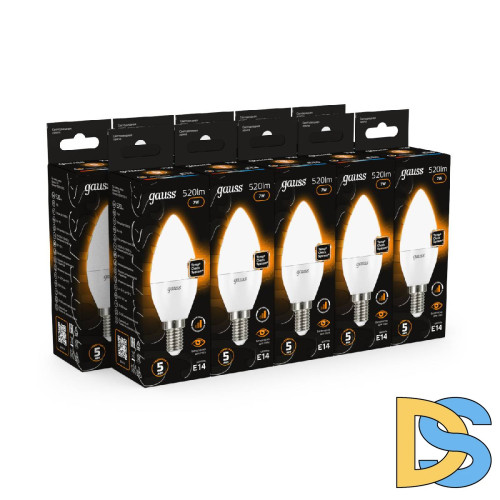 Лампа светодиодная диммируемая Gauss E14 7W 3000K матовая 103101107-S