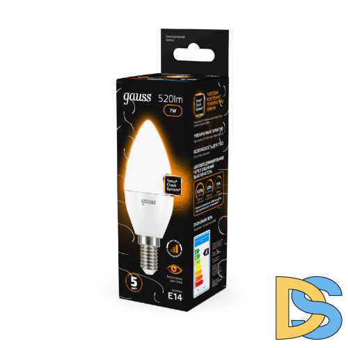Лампа светодиодная диммируемая Gauss E14 7W 3000K матовая 103101107-S
