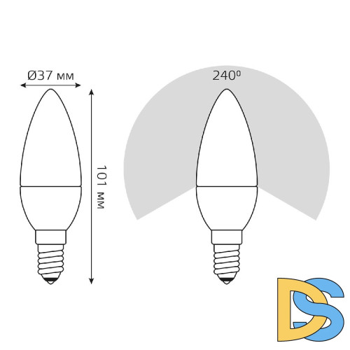 Лампа светодиодная диммируемая Gauss E14 7W 3000K матовая 103101107-S