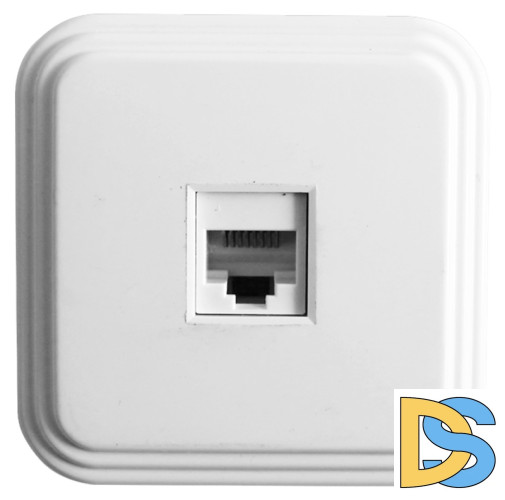 Розетка компьютерная 1-местная Stekker PST00-21-20 (РК8-01) RJ-45 IP20 белый 39706