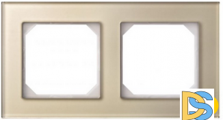 Рамка 2-ая Epsilon Стекло шампань глянцевое