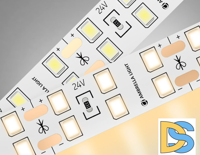 Светодиодная лента двухрядная Ambrella Light LED Strip 24В 2835 20Вт/м 3000K 5м IP20 GS3601
