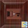 Розетка для USB + сетевого кабеля LAN Vesta-Electric Roma WOOD