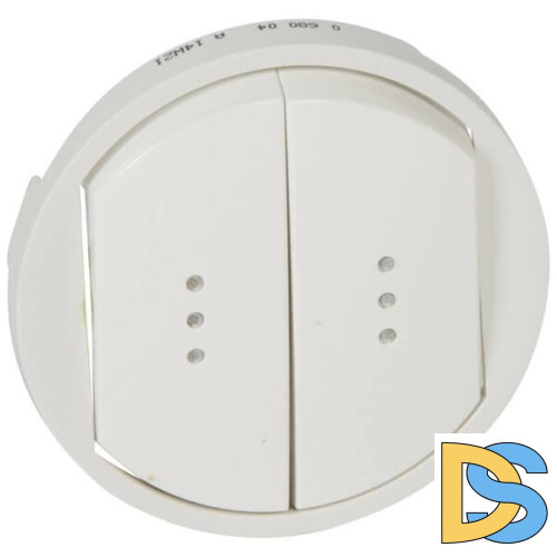 Лицевая панель Legrand Celiane выключателя двухклавишного с подсветкой белая 068004