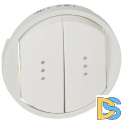 Лицевая панель Legrand Celiane выключателя двухклавишного с подсветкой белая 068004