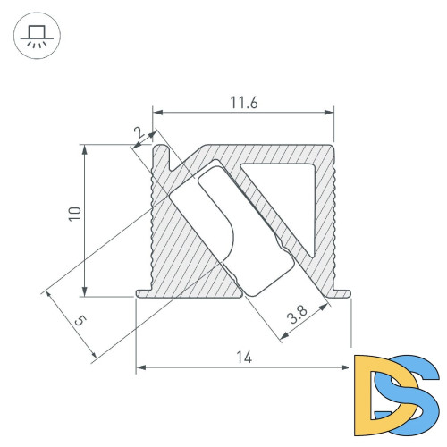 Алюминиевый профиль Arlight SL-BEVEL-H10-F14-2000 ANOD BLACK 044084