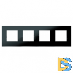 Рамка 4 поста (8 модулей) ABB Zenit Черное стекло