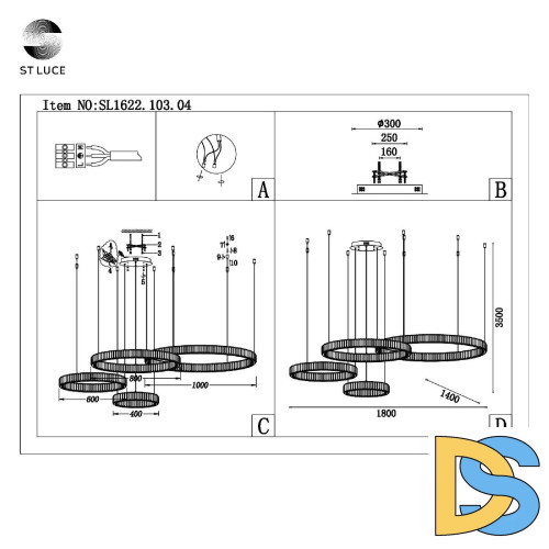 Подвесная люстра ST Luce Tivoli SL1622.103.04