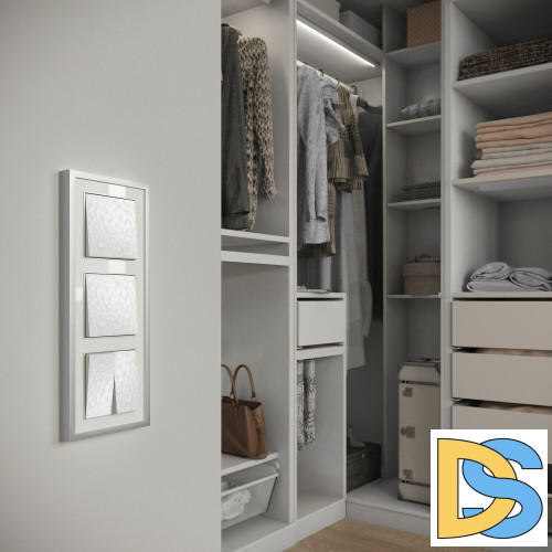 Рамка на 3 поста Werkel Baguette белый-серебро 4690389185717 W0032850 a060232