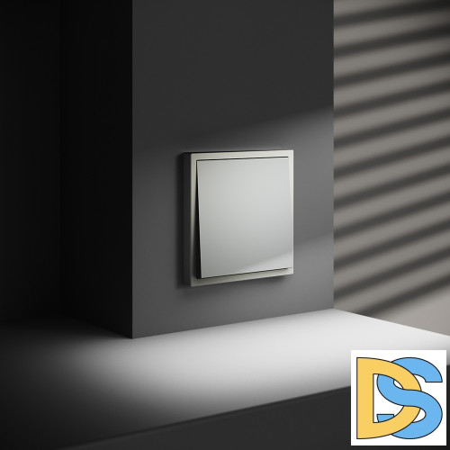 Выключатель встраиваемый VOLTUM S70 одноклавишный 10А, (сталь)