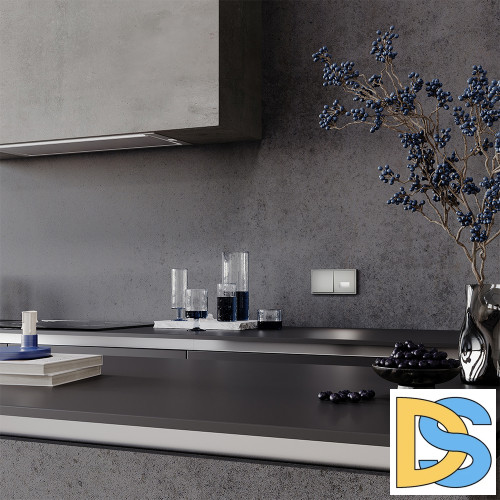 Выключатель встраиваемый VOLTUM S70 одноклавишный 10А, (сталь)