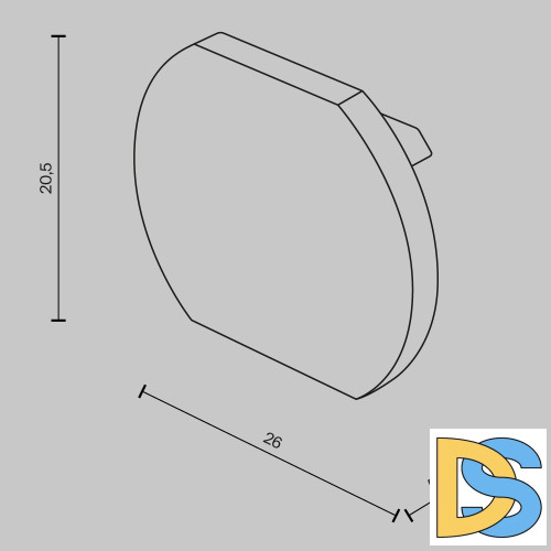 Заглушка для круглового шинопровода (2 шт.) Maytoni Basity TRA172EC-R-11B