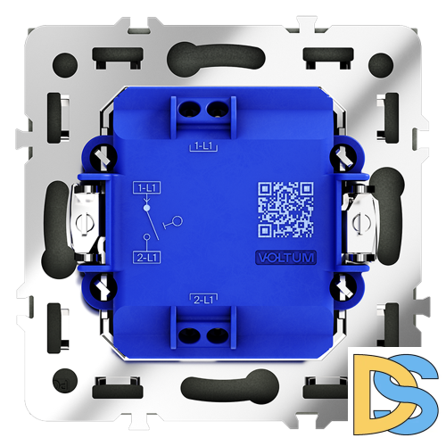 Выключатель встраиваемый VOLTUM S70 одноклавишный 10А, (титан)