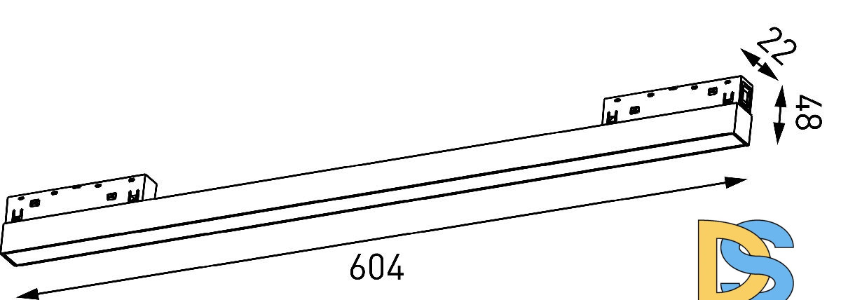 Трековый магнитный линейный светильник SWG SY-LINK-600-BL-24-WW 016836