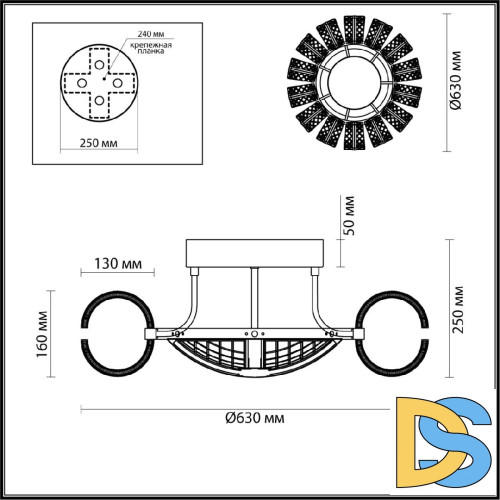 Потолочная люстра Odeon Light Mirage 5029/104CL