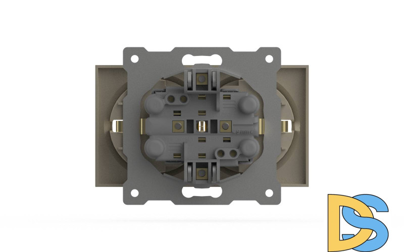 Розетка двухместная с заземлением ELBI Zena Vega 609-010300-907