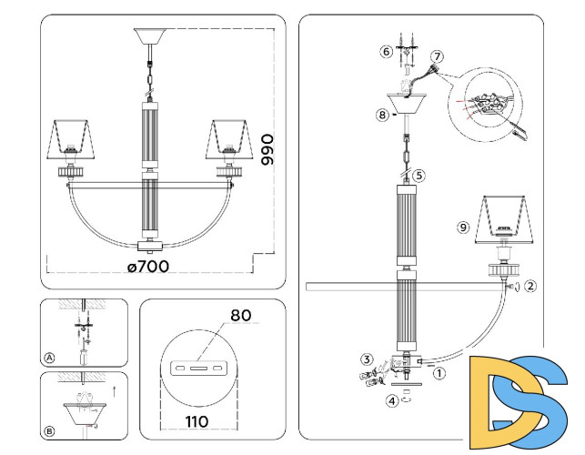 Подвесная люстра Ambrella Light High Light Classic LH71251