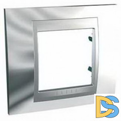 Рамка 1-ая (одинарная), Хром/Алюминий (металл), серия UNICA TOP/CLASS, Schneider Electric