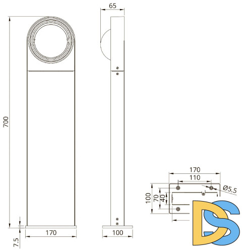 Ландшафтный светильник Arte Lamp San Francisco A1831PA-1BK