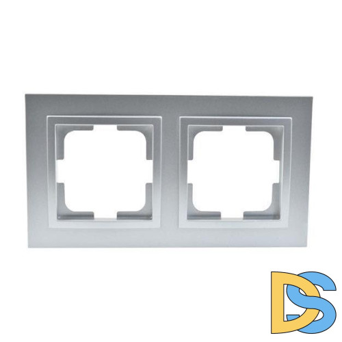Рамка на 2 поста Mono Electric Despina серебро 102-210000-161