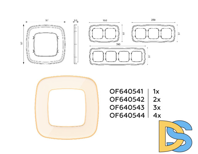 Рамка трехместная Ambrella Volt Coint OF640343