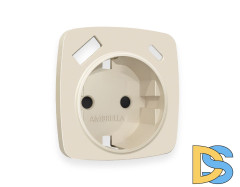 Лицевая панель для розетки с/з со шторками 2USB A+C Ambrella Volt Omega OP3300