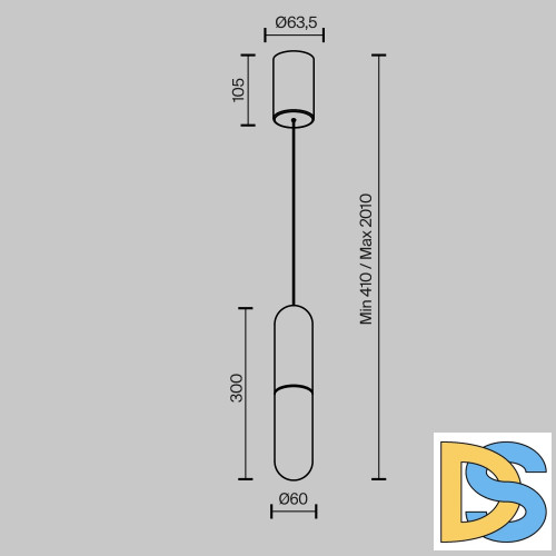 Подвесной светильник Maytoni Mist P101PL-L300-12W3K-B