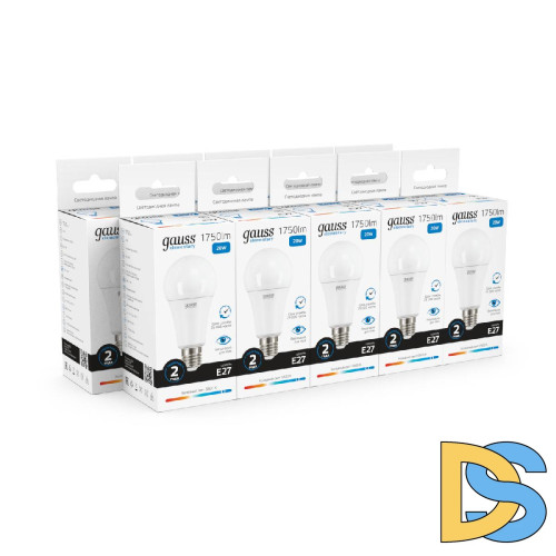 Лампа светодиодная Gauss E27 20W 6500K матовая 23239