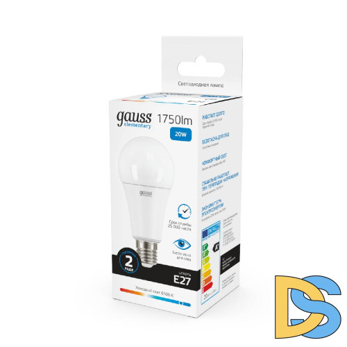 Лампа светодиодная Gauss E27 20W 6500K матовая 23239