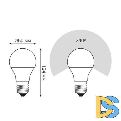 Лампа светодиодная Gauss E27 20W 6500K матовая 23239