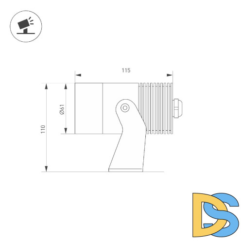 Прожектор Arlight ALT-RAY-R61-12W Warm3000 (DG, 6 deg, 230V) (Arlight, IP67 Металл, 3 года) 035892