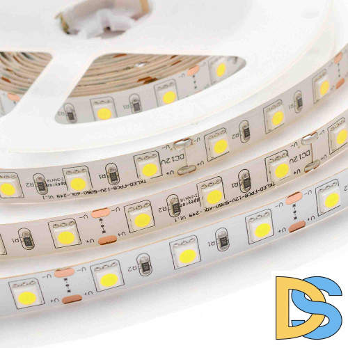 Светодиодная лента Apeyron 12В СТ 14,4Вт/м smd5050 60д/м IP20 700Лм/м 5м 6500К 15BL