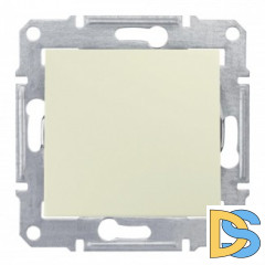 Выключатель 1-клавишный; влагозащищенный IP44 проходной (с двух мест), Бежевый, серия Sedna, Schneider Electric