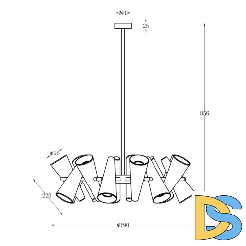Подвесная люстра Maytoni Giro MOD095PL-14W