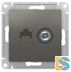Розетка телевизионная/компьютерная, Сталь, серия Atlas Design, Schneider Electric
