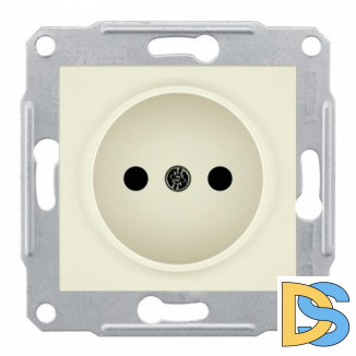 Розетка 1-ая электрическая без заземления, Бежевый, серия Sedna, Schneider Electric