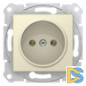 Розетка 1-ая электрическая без заземления, Бежевый, серия Sedna, Schneider Electric