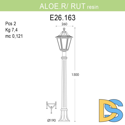 Уличный фонарь Fumagalli Aloe.R/Rut E26.163.000.BYF1R