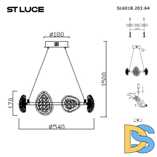 Подвесная люстра ST Luce Enigma SL6018.203.64