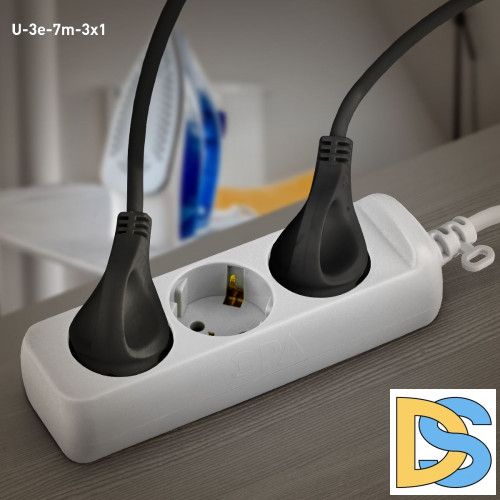 Удлинитель электрический Эра U-3e-7m-3x1 Б0028372