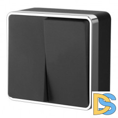 Выключатель двухклавишный Gallant (черный/хром) W5020035