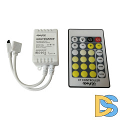 Контроллер для двухцветной светодиодной лентой Apeyron 12-24В 72Вт 2*3A/канал, IP20 пульт, DC-коннектор для входа, 4-игольчатый коннектор для выхода 04-30