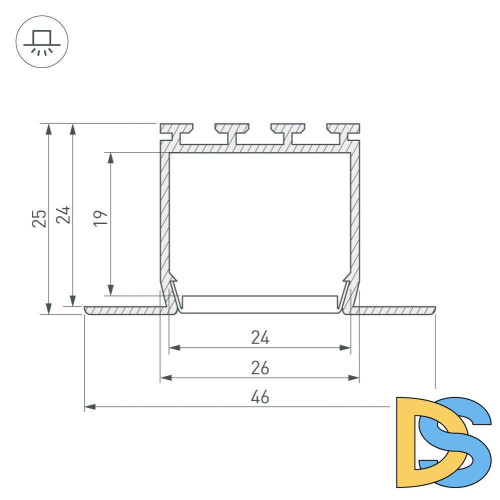 Профиль Arlight PLS-LOCK-H25-FM-2000 ANOD 016447